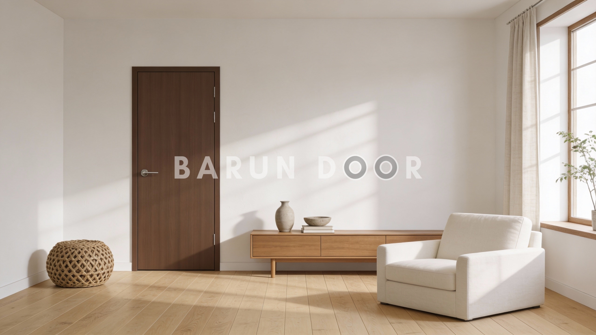 cửa ph&ograve;ng ngủ đẹp trơn - cửa abs h&agrave;n quốc barun door