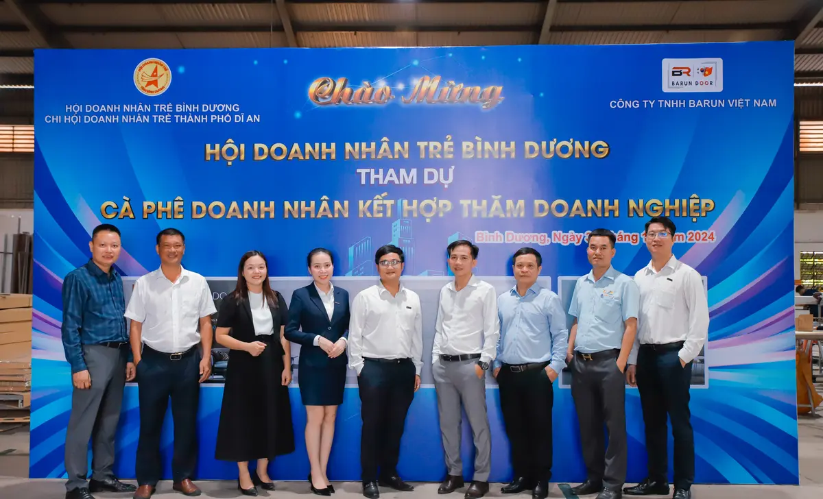 Hội Doanh nhân trẻ Bình Dương tham quan nhà máy cửa ABS Barun Việt Nam