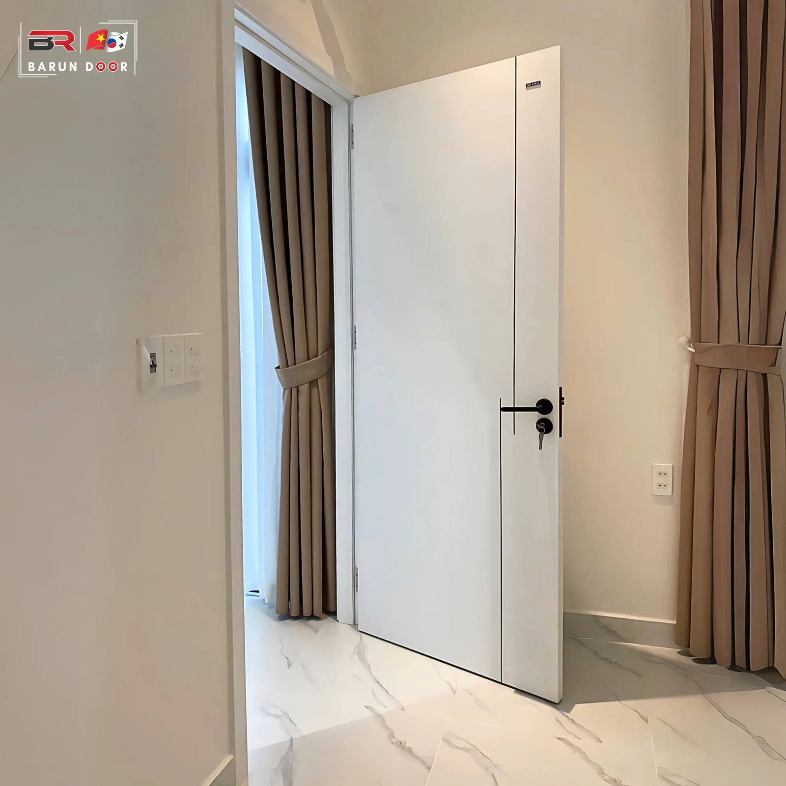 Cửa phòng ngủ abs màu trắng cnc