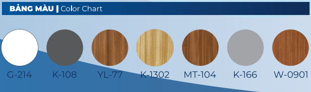 bảng m&agrave;u cửa gỗ nhựa abs h&agrave;n quốc cao cấp