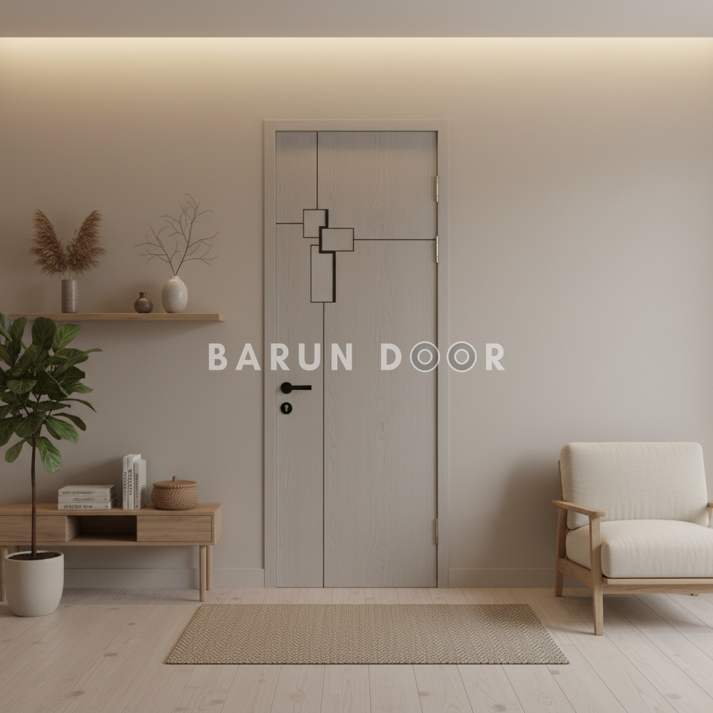 cửa ph&ograve;ng ngủ đẹp cnc - cửa abs h&agrave;n quốc barun door