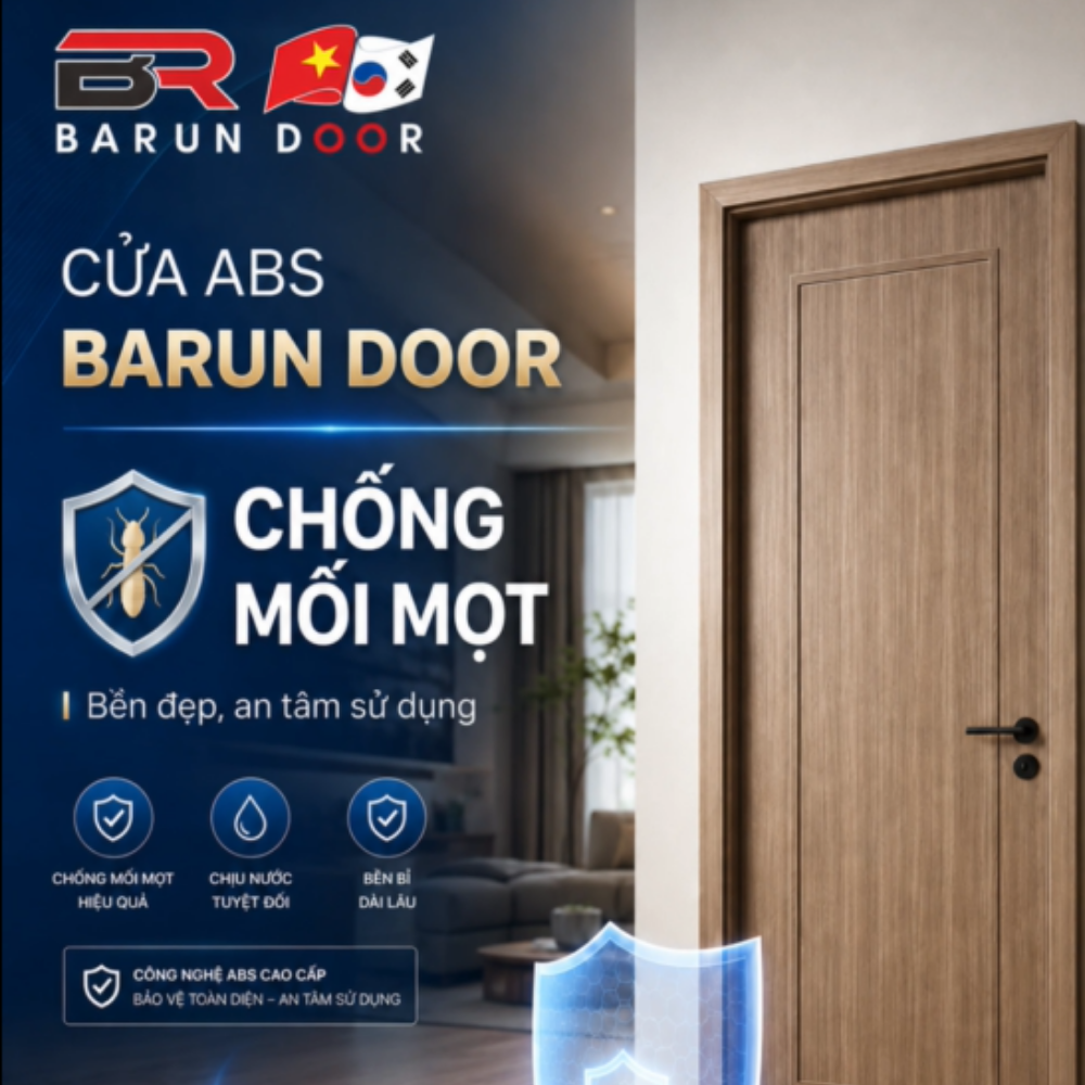 cửa abs h&agrave;n quốc barun chống nước chống mối mọt cong v&ecirc;nh