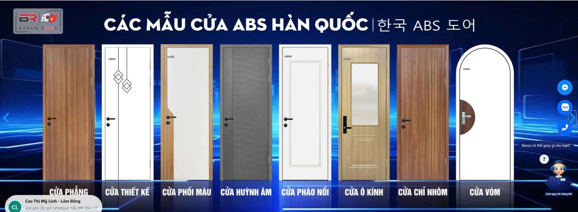 cửa nhựa abs hàn quốc barun door có mẫu mã và màu sắc đa dạng được cập nhật liên tục