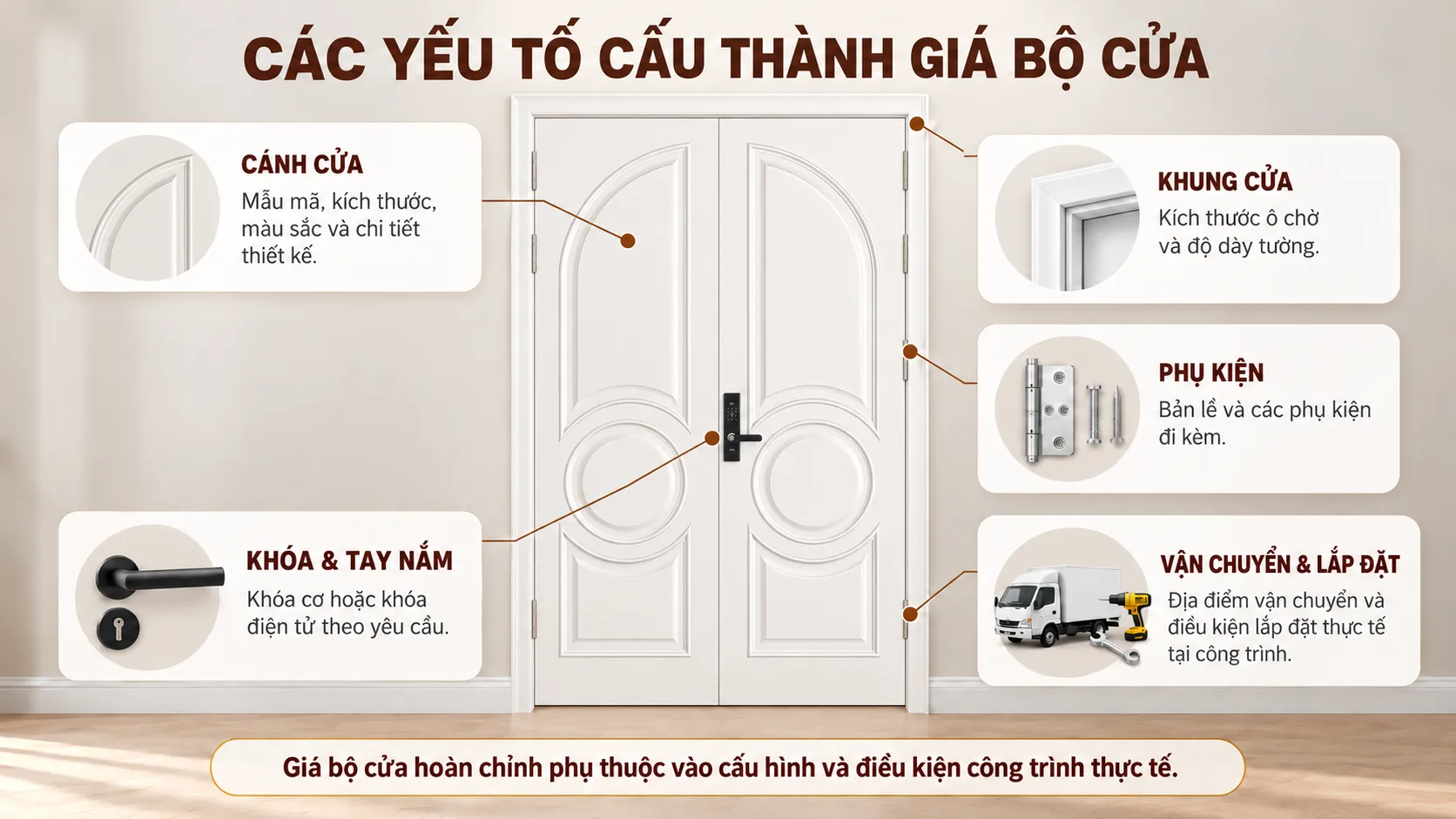 C&aacute;c yếu tố cấu th&agrave;nh gi&aacute; cửa đ&ocirc;i BR-710