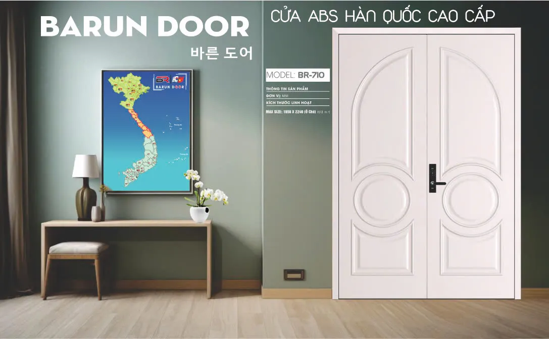 Cửa đ&ocirc;i BR-710 trong kh&ocirc;ng gian nội thất