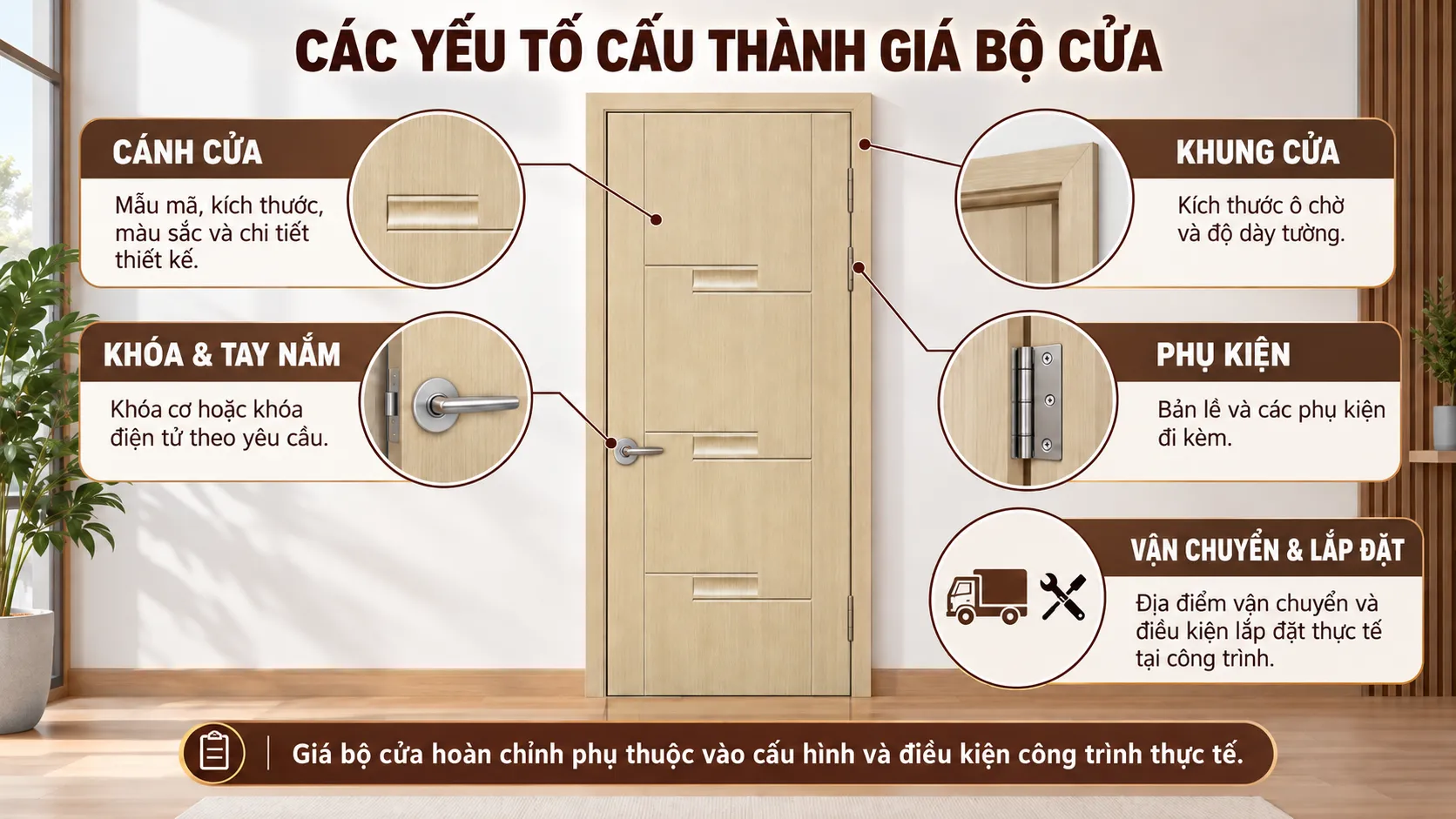 C&aacute;c yếu tố cấu th&agrave;nh gi&aacute; cửa huỳnh BR-111