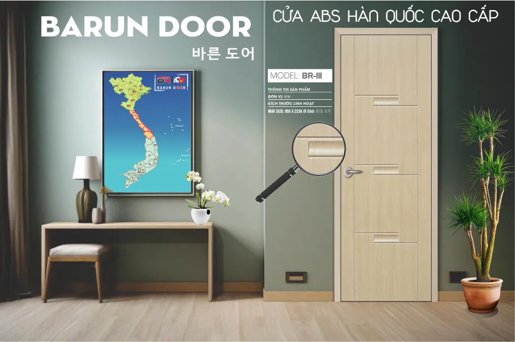 Cửa huỳnh BR-111 ABS H&agrave;n Quốc Barun Door