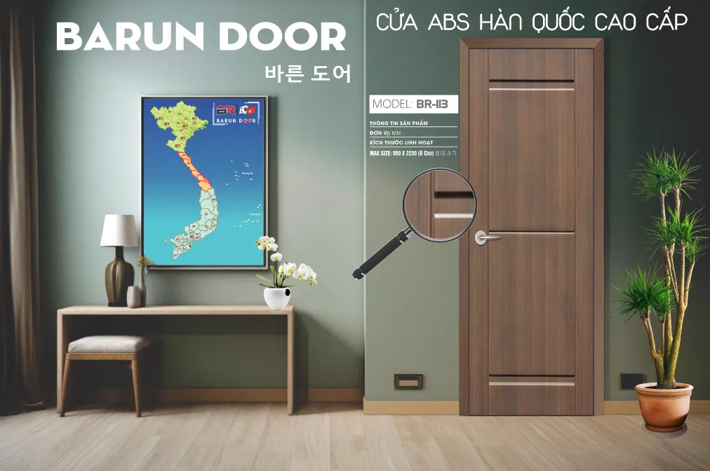 Cửa huỳnh BR-113 ABS H&agrave;n Quốc Barun Door