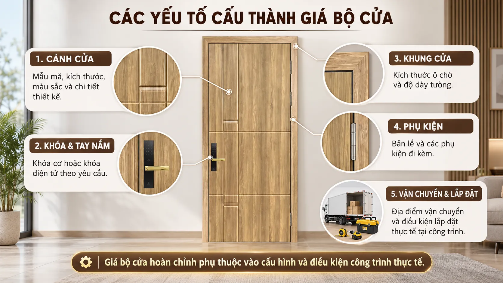 C&aacute;c yếu tố cấu th&agrave;nh gi&aacute; cửa huỳnh BR-116
