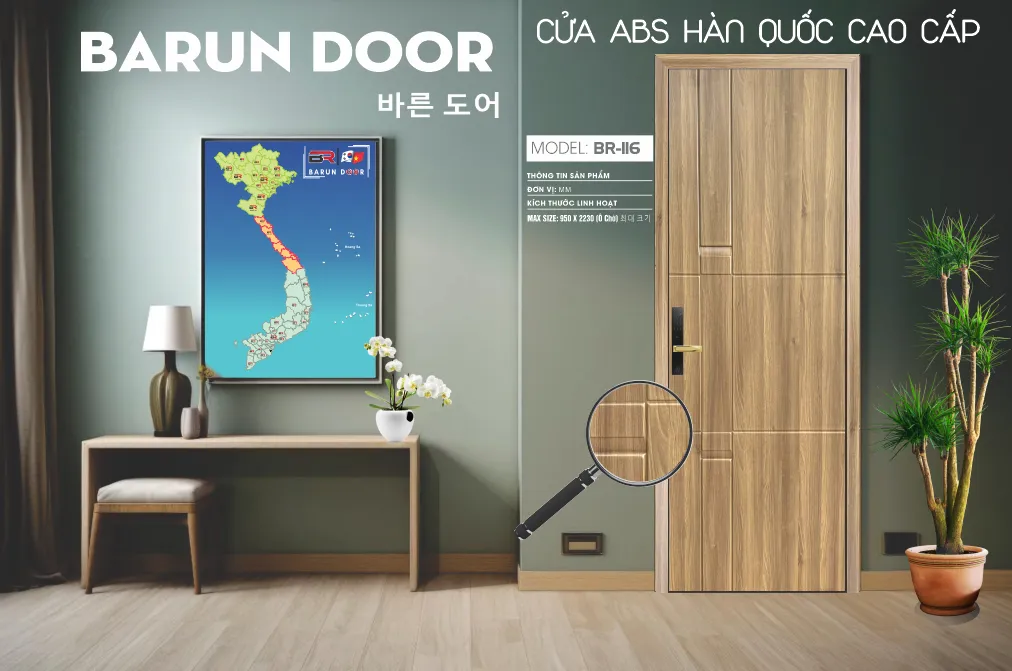 Cửa huỳnh BR-116 trong kh&ocirc;ng gian nội thất