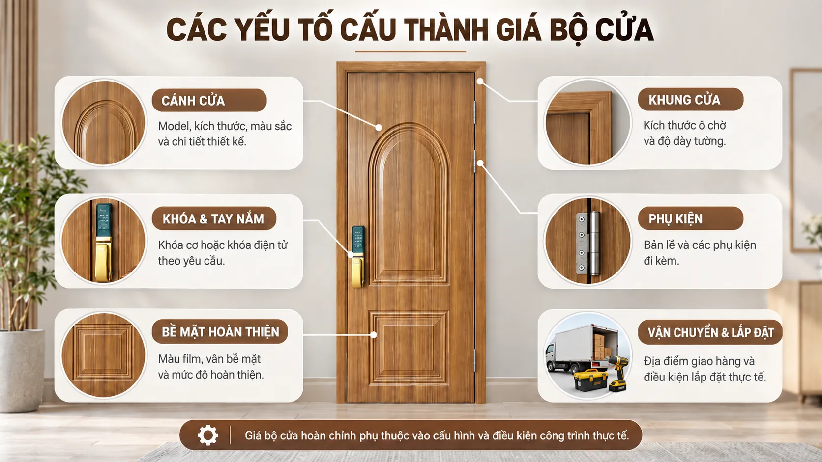 Cửa huỳnh &acirc;m BR-603 v&agrave; c&aacute;c yếu tố cấu th&agrave;nh gi&aacute; bộ cửa