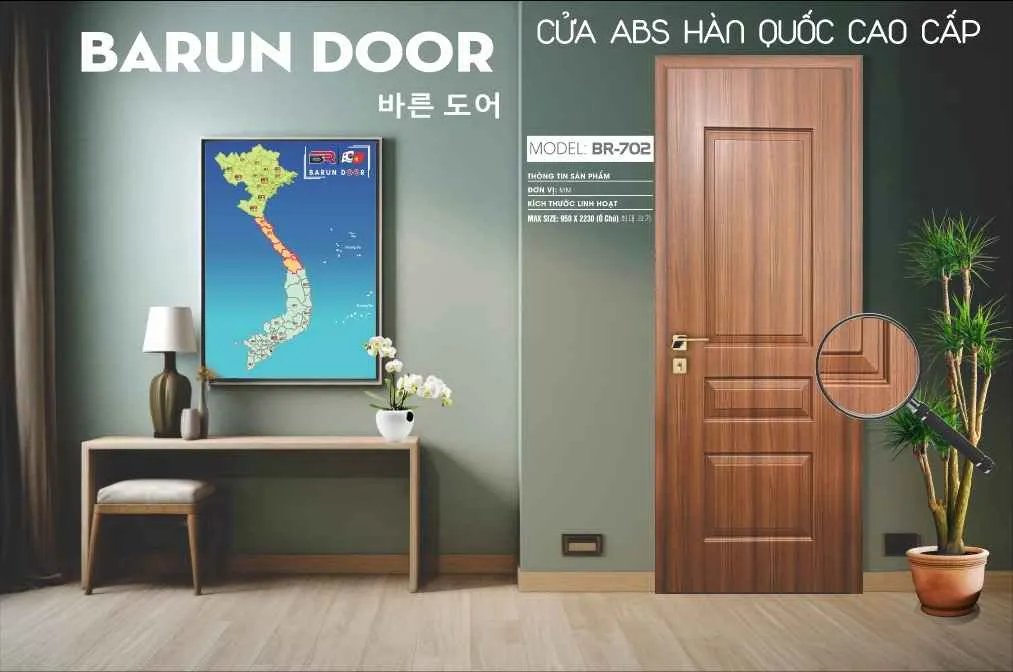Mẫu Cửa Huỳnh &acirc;m BR-702 v&acirc;n gỗ sang trọng