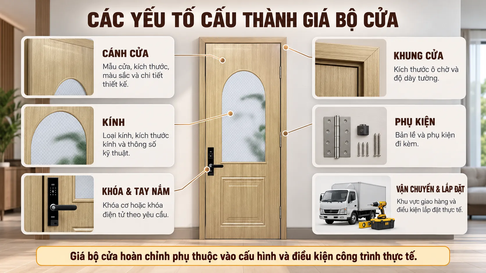 C&aacute;c yếu tố cấu th&agrave;nh gi&aacute; cửa &ocirc; k&iacute;nh BR-210