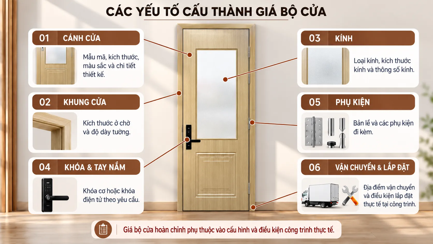 C&aacute;c yếu tố cấu th&agrave;nh gi&aacute; cửa &ocirc; k&iacute;nh BR-212