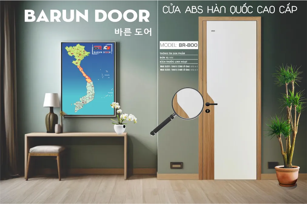Cửa phối m&agrave;u BR-800 trong kh&ocirc;ng gian nội thất