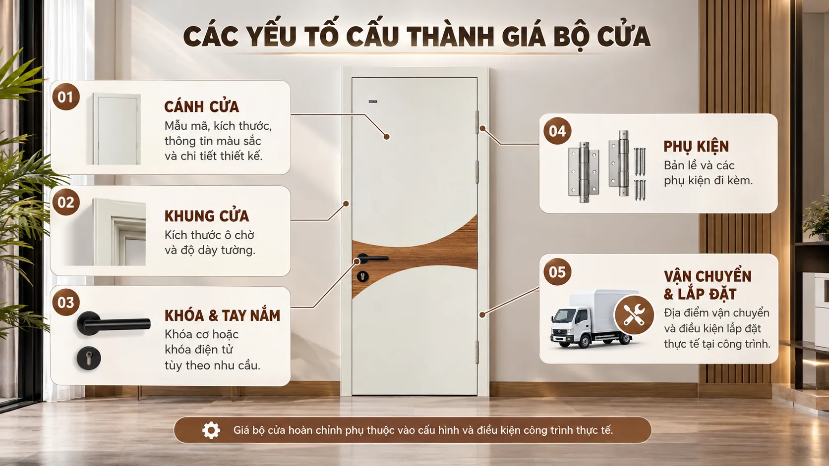 C&aacute;c yếu tố cấu th&agrave;nh gi&aacute; cửa phối m&agrave;u BR-802