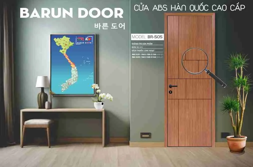 Cửa thiết kế BR-505 trong kh&ocirc;ng gian nội thất