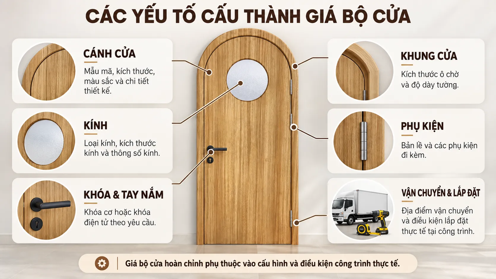 C&aacute;c yếu tố cấu th&agrave;nh gi&aacute; cửa v&ograve;m BRV-01