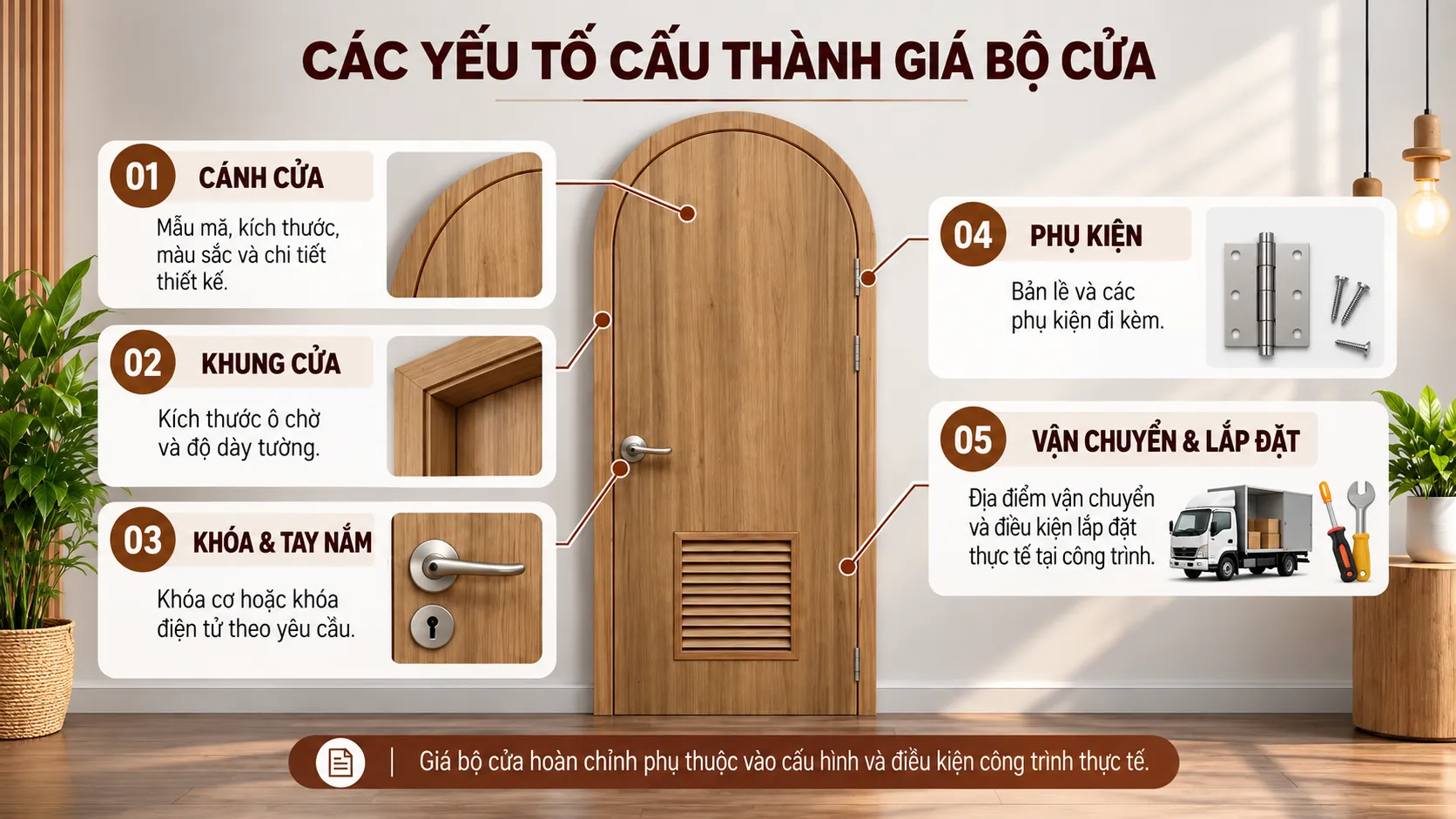 C&aacute;c yếu tố cấu th&agrave;nh gi&aacute; cửa v&ograve;m BRV-L01
