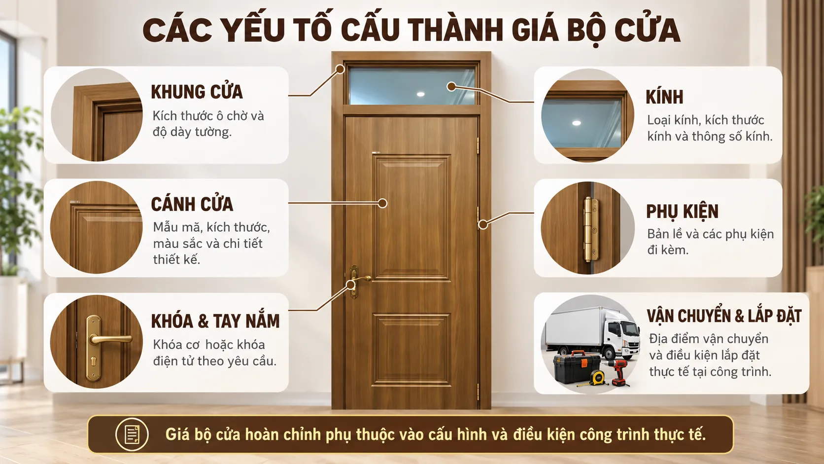 C&aacute;c yếu tố cấu th&agrave;nh gi&aacute; cửa &ocirc; fix k&iacute;nh ABS