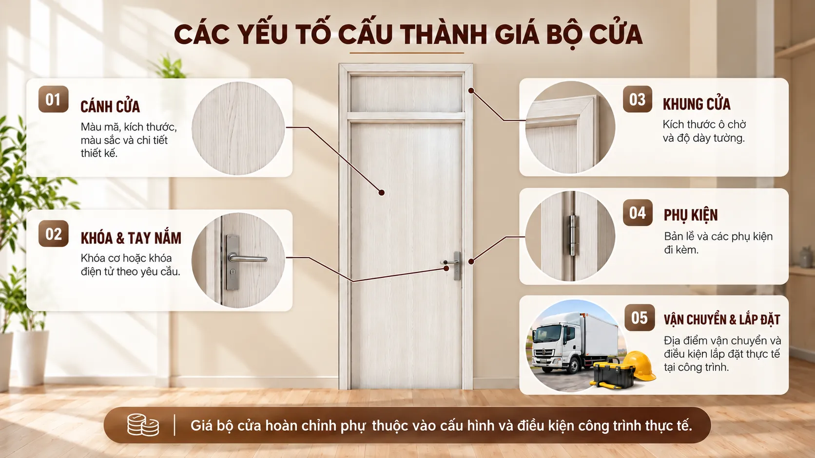 C&aacute;c yếu tố cấu th&agrave;nh gi&aacute; cửa &ocirc; fix ABS