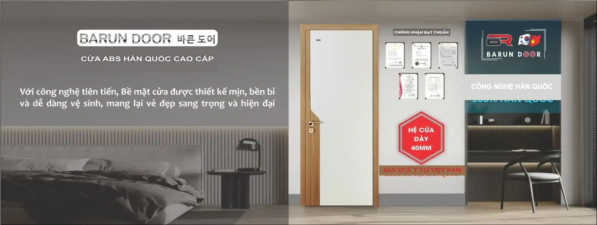 Cửa ABS Barun Door công nghệ Hàn Quốc, sản xuất tại Việt Nam