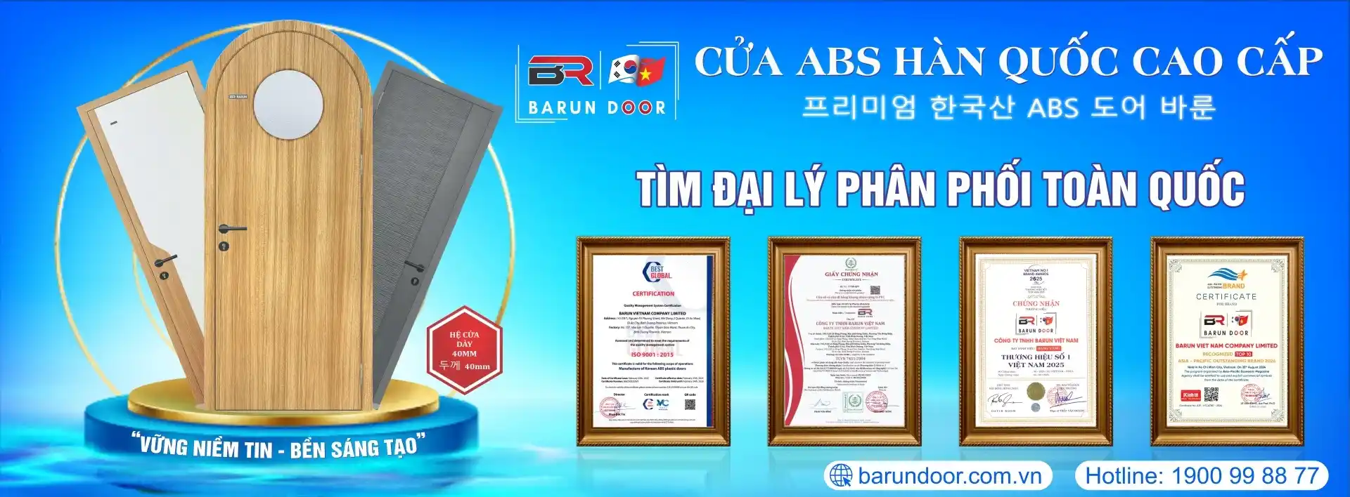 Barun Door tuyển đại lý phân phối cửa ABS Hàn Quốc trên toàn quốc