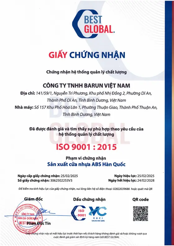 Chứng nhận ISO 9001:2015