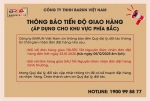 ? THÔNG BÁO TIẾN ĐỘ GIAO HÀNG – KHU VỰC PHÍA BẮC